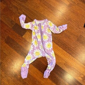Little Sleepies Lavender Daisy Footed Pajamas